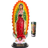 Estatuilla Virgen De Guadalupe México Imagen Tamaño Grande 