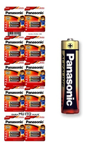 20 Pilhas Aaa Palito Alcalina Multiblister Panasonic 1 Cart