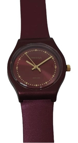 Reloj Tressa Funny Bordo C/dorado Wr50m  Ag Of  Watchcenter