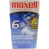 Maxell Std T-120 vhs Grado Estándar Videotape, Pack De 6