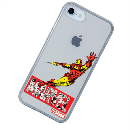 Funda Para iPhone Marvel Iron Man Nombre Personalizada