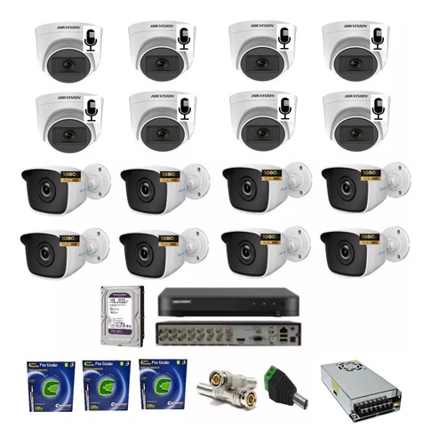 Dvr Hikvision 16 Canais/ 08 Cameras Hilook/ 08 Cameras Audio