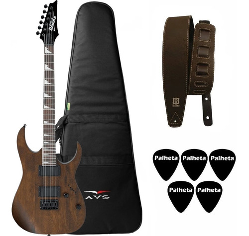 Guitarra Ibanez Grg121dx Wnf Walnut Flat + Kit