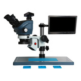 Microscópio Trinocular Kaisi + Camera + Tela + Acessórios