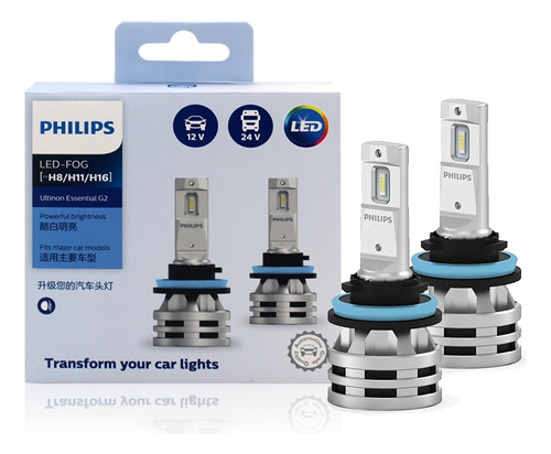 Lâmpadas De Carro Philips H11 Led Ultinon Essential G2 Branc