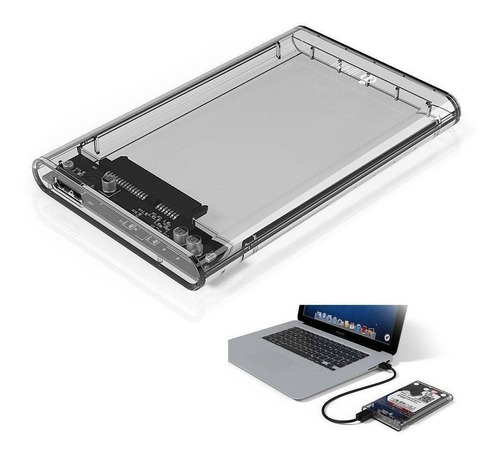 Kit 3 Case Para Hd Ssd Externo Transp Note Sata 2.5 Usb 3.0