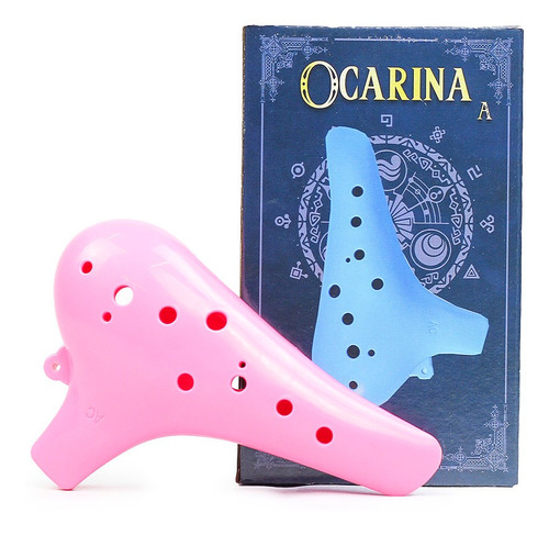 Flauta Ocarina Standard Bs 12 Furos Em C Dó Rosa Pink