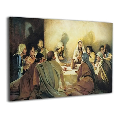 Cuadro Decorativo Ultima Cena. Cuadro Canvas De Algodón. Color Blanco | Meses sin interés