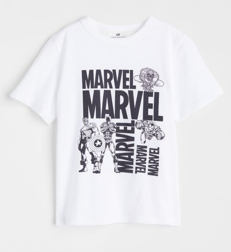 Remera Niño/niña Diseño Marvel H&m Talle 6-8 Años 