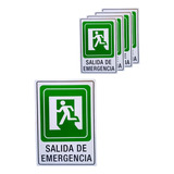 X5 Señalitica Salida Emergencia Letrero Cartel 30cmx20cm