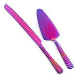 Seeshine Juego De Cortador De Pastel Morado, Utensilios De C