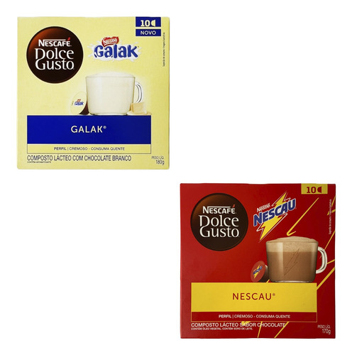 Kit 2 Caixa Nescau Galak Em Cápsula Nescafe Dolce Gusto