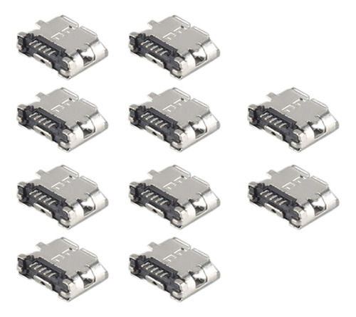 10 Piezas De Repuesto B, Conector Micro Usb Hembra, Puerto S