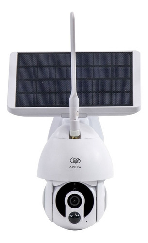 Avera Cámara Wifi Ip Exterior Con Panel Solar Seguridad Cs01 Color Blanco