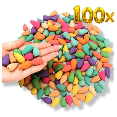 100x Incensos Backflow Cascata Cone Gota Varias Fragrâncias | Parcelamento sem juros