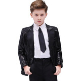 Chaqueta Tipo Blazer Con Lentejuelas Brillantes Para Niños Y