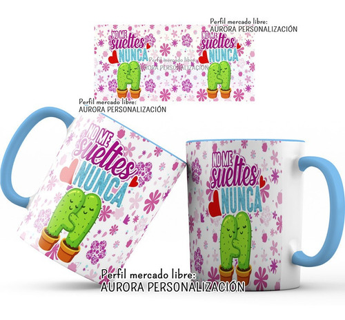 Mug Oreja Interior Azul Amor San Valentin Regalo Pareja 17