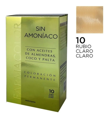  Farmacolor Tintura Kit Sin Amoníaco Los Números Tono 10 Rubio Claro Claro