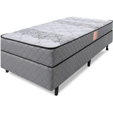 Bf Colchões Cama Box High Density Colchão Solteiro Cor Cinza 88x188x51cm