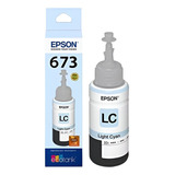 Tinta Original Epson T673 L805 L810 L1800 Cyan Claro