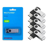 Kit 5 Un Pendrive Multilaser Twist Pd588bu 16gb 2.0 