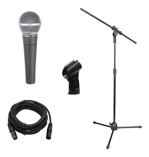 Shure Sm58 + Pie & Cable Combo De Microfono Kit Set