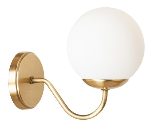 Aplique Joha Elyn 1 Luz Dorado Globo Opal Apto Led E27