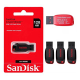 3 Pen Drive Sandisk Usb 128gb Cruzer Lâmina 2.0 Flash Drive 
