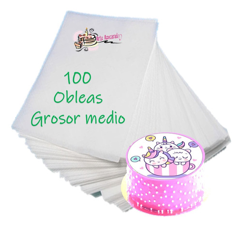 100 Obleas De Arroz Grosor Medio Mediano Almidon De Papa Imp