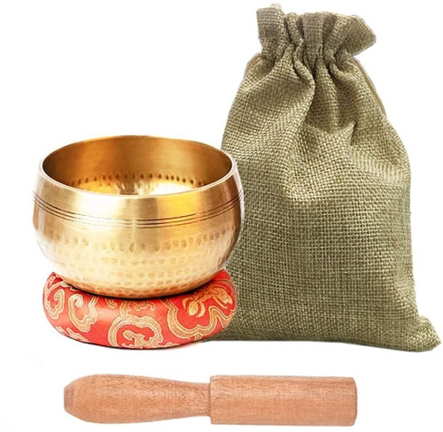 Kit Cuenco Tibetano Con Cojín - Sonido De Meditación Y Yoga