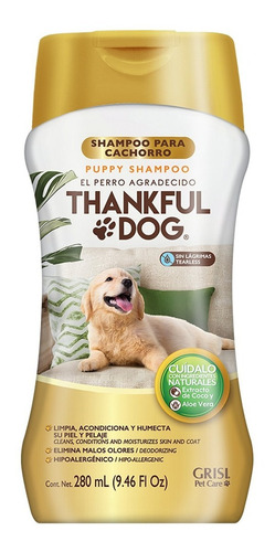 Shampoo Para Cachorro Thankful Dog 280ml Fragancia Vainilla Tono De Pelaje Recomendado Todo Tipo De Pelaje