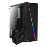 Gabinete Aerocool Cylon Negro Rgb +fuente Cylon 500w 80+bron