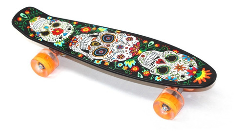 Patineta Penny Estampada 56cm Llantas Con Luces Niños Skate 