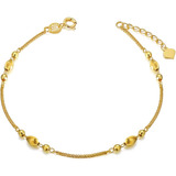 Pulseras De Oro Macizo De 18 Quilates Para Mujer, Pulsera De