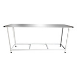 Mesa Inox Central 190x55 Cm Para Serviço Preparar Alimentos