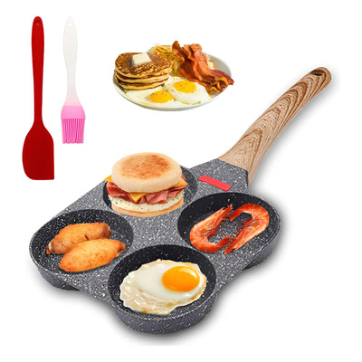 Sartén Antiadherente Con 4 Divisiones Huevo Para Inducción 4 En 1, Tortita Aluminio Sartén Dividida Con Cepillo Silicona Y Espátula, Sartén Para Cocina Desayuno Omelette Pancake Molde Wafle Hot Cakes | MercadoLibre
