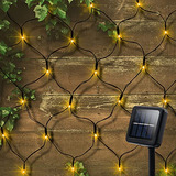 Luces Solares Led, Red De Malla Con 100 Leds 4.9ft X 4.9ft,