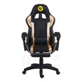 Silla Gamer Azt Xx Gaming Consola Pc Ergonomica Reclinable Color Negro/dorado