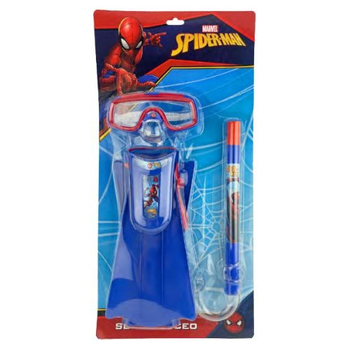 Set Buceo Spiderman Base X Splash Chicos Patas Rana Snorkel