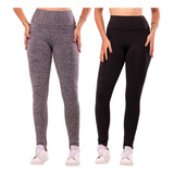 Kit 2 Calça Legging Plus Size Peluciada Forrada Por Dentro