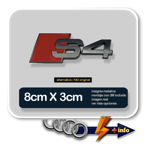 Insignia S4 Metalica Negra Compatibl Audi C/3m Tuningchrome Foto 3