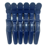 6 Unidades Presilha Prendedor De Cabelo Clips Tipo Bico De Pato Jacare Crocodilo Para Profissional Cabeleireira Cor Azul