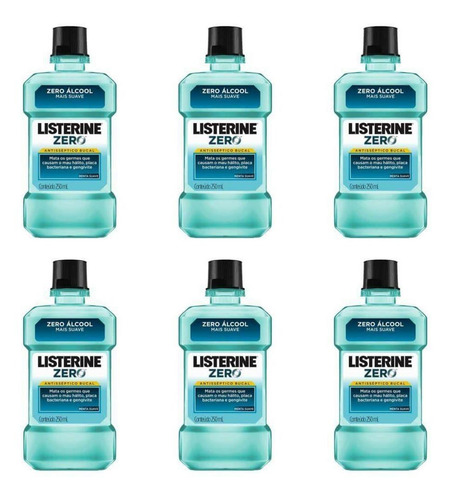 Listerine Anticáries Zero Enxaguante Bucal 250ml (kit C/06)