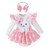 Vestido De Conejo Para Niñas Con Pajarita, Disfraz De