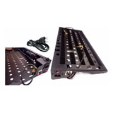 Pedalboard 52x25cm+elétrica Completa+kit Jack+cabo De Força