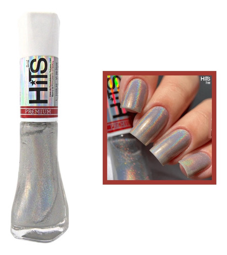 Esmalte Hits Holografico Premium Hefesto Prateado 5free