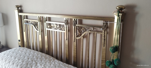 Respaldar Cama De Bronce, Antiguo, Bellísimo!! 1,40 Mts