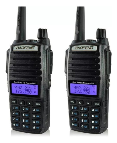 Kit 2 Rádio Comunicador Baofeng Uv-82 Dual Band Rádio Fmfone