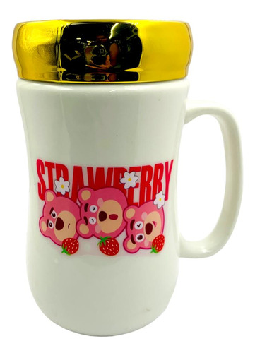 Mug Taza Tapa Espejo De Lotso Oso Toy Story Strawberry
