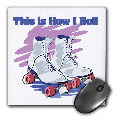 Mouse Pad Blanco Dibujo Rollers Frase 8 X 8 Pulgadas